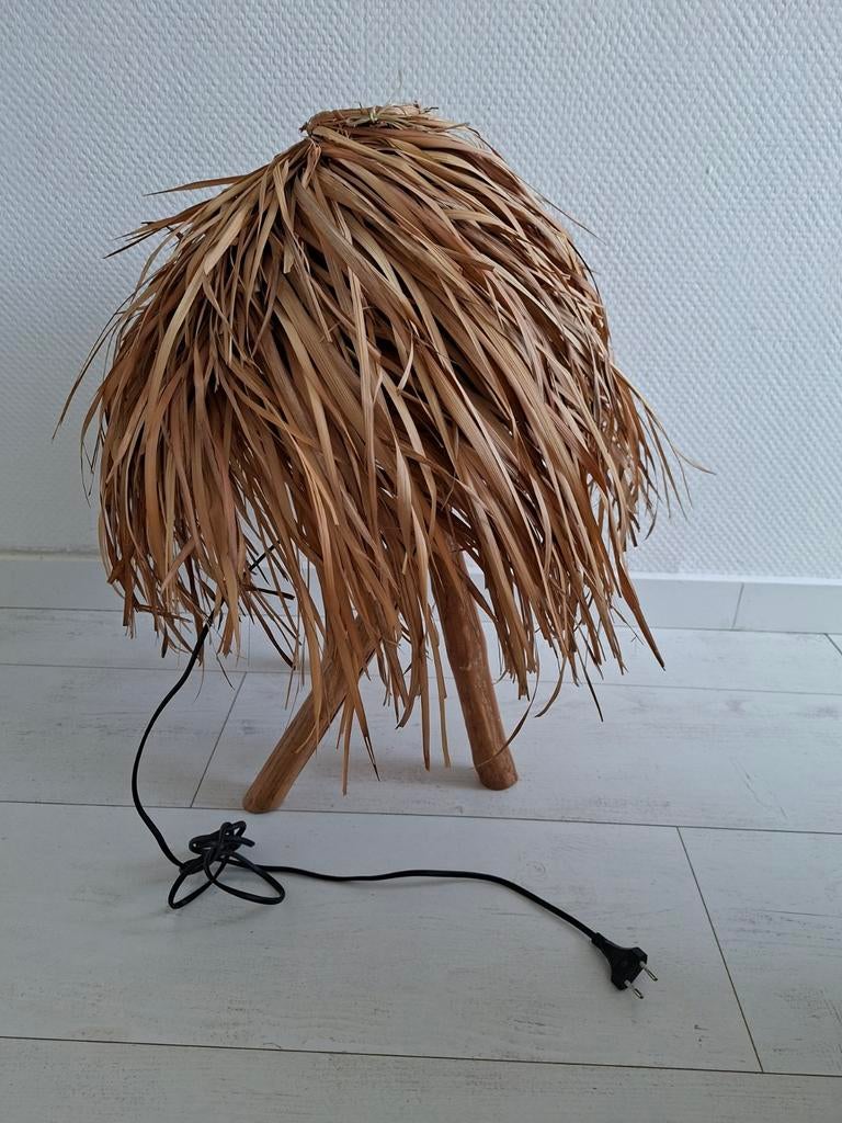 Boho rieten staande lamp, Ophalen of Verzenden