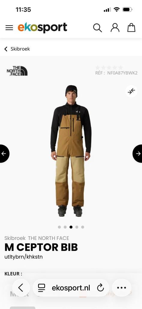 Wintersport bib North Face, Ophalen, Zo goed als nieuw