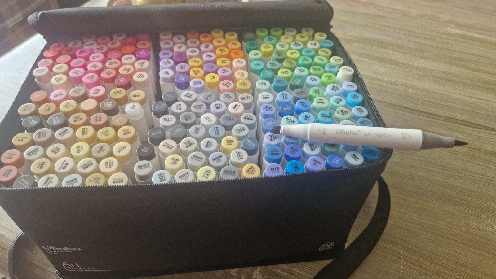 Ohuhu Art Markers Set - 216 kleuren, Ophalen, Zo goed als nieuw, Potlood of Stift