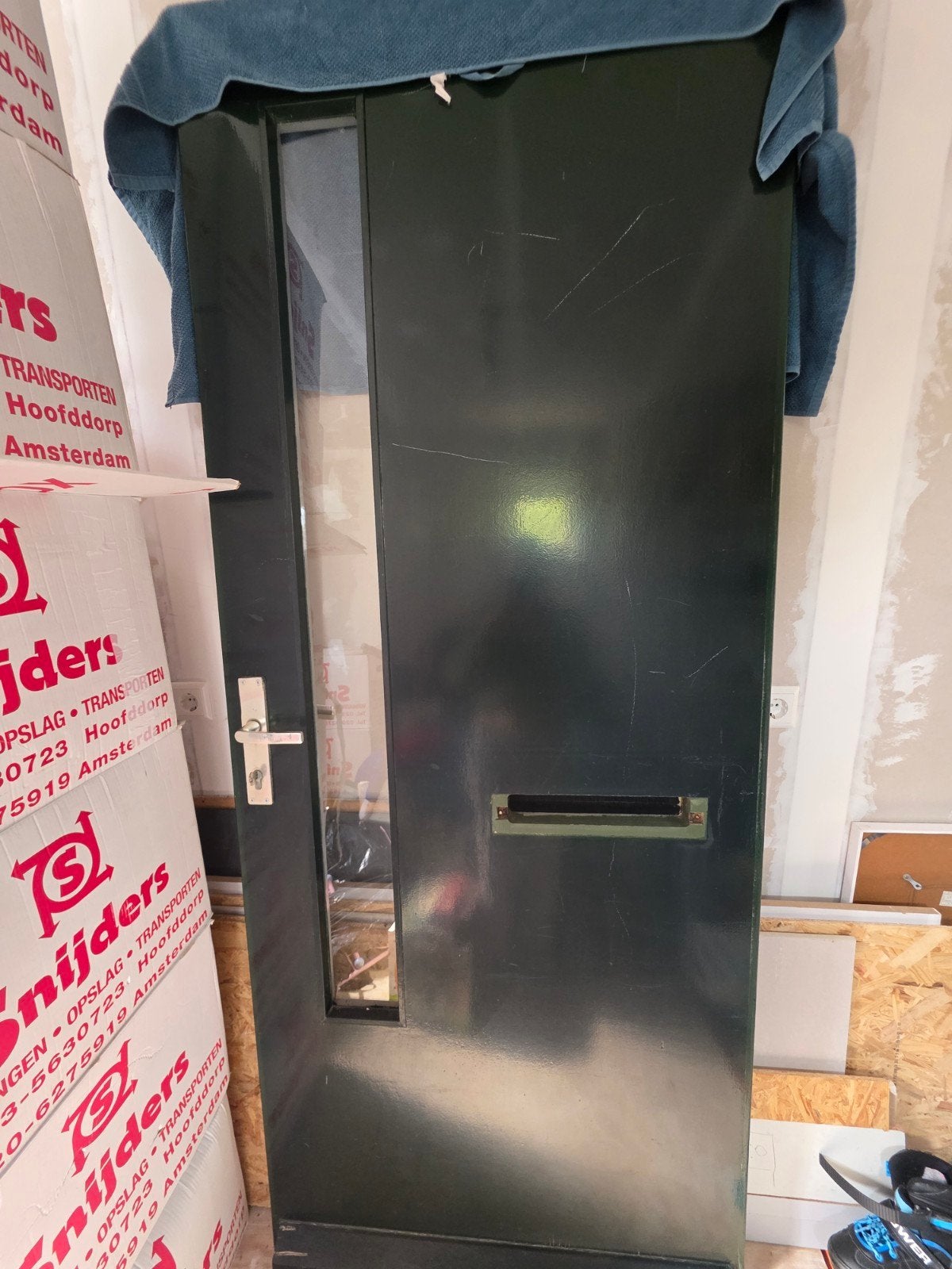 Stevige houten deur met dubbel glas optie, Ophalen of Verzenden