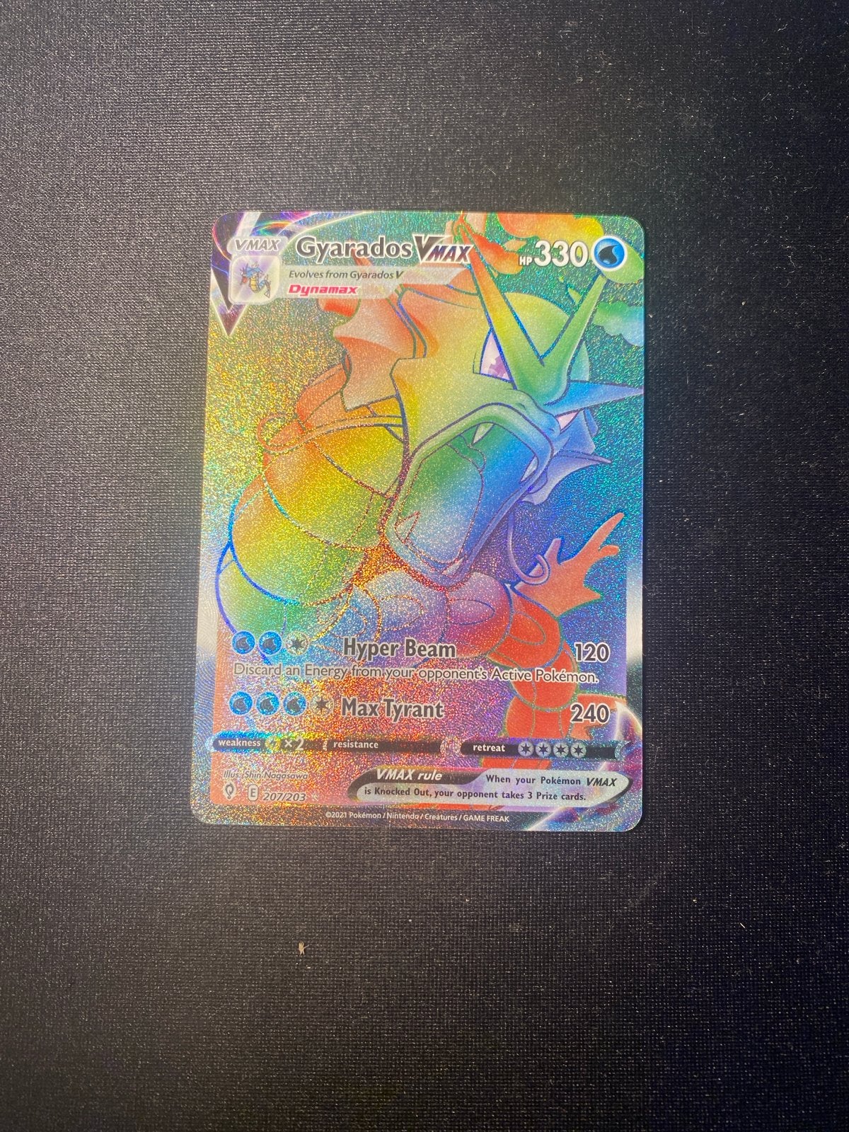 Gyarados VMAX Rainbow Rare Evolving Skies 2020 Perfecte Cond, Ophalen of Verzenden, Nieuw, Losse kaart, Foil
