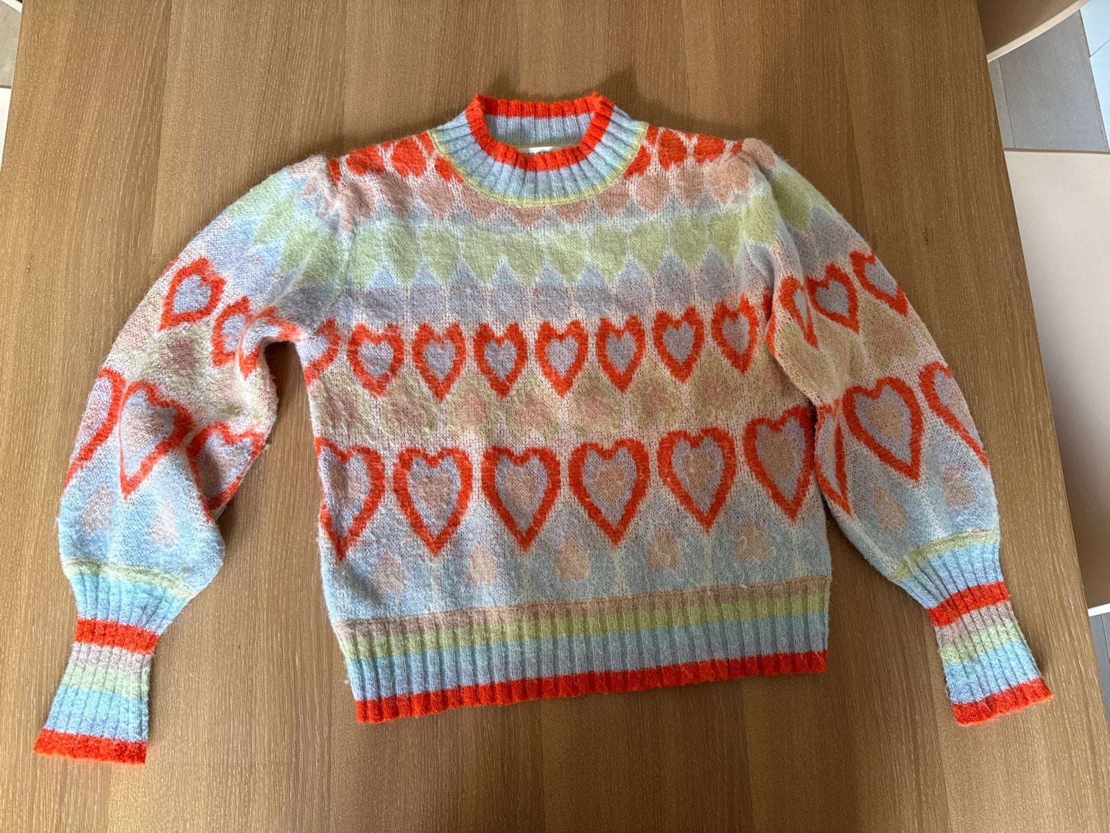 Bisou's Project Trui met Hartenpatroon - Maat M/L, Ophalen of Verzenden, Gedragen, Maat 38/40 (M), Meerkleurig