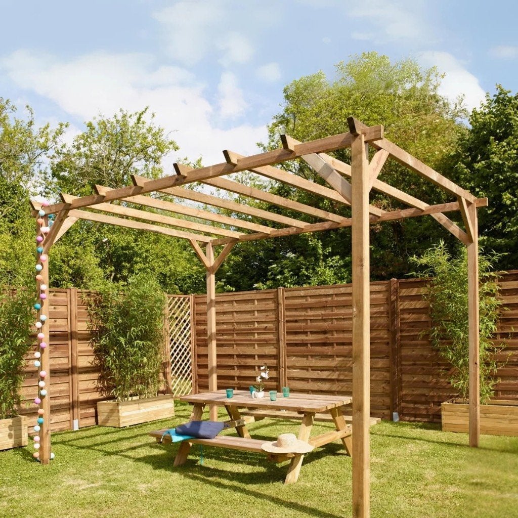 Pergola 300 cm x 400 cm, Ophalen of Verzenden, Nieuw, 250 cm of meer, Palen