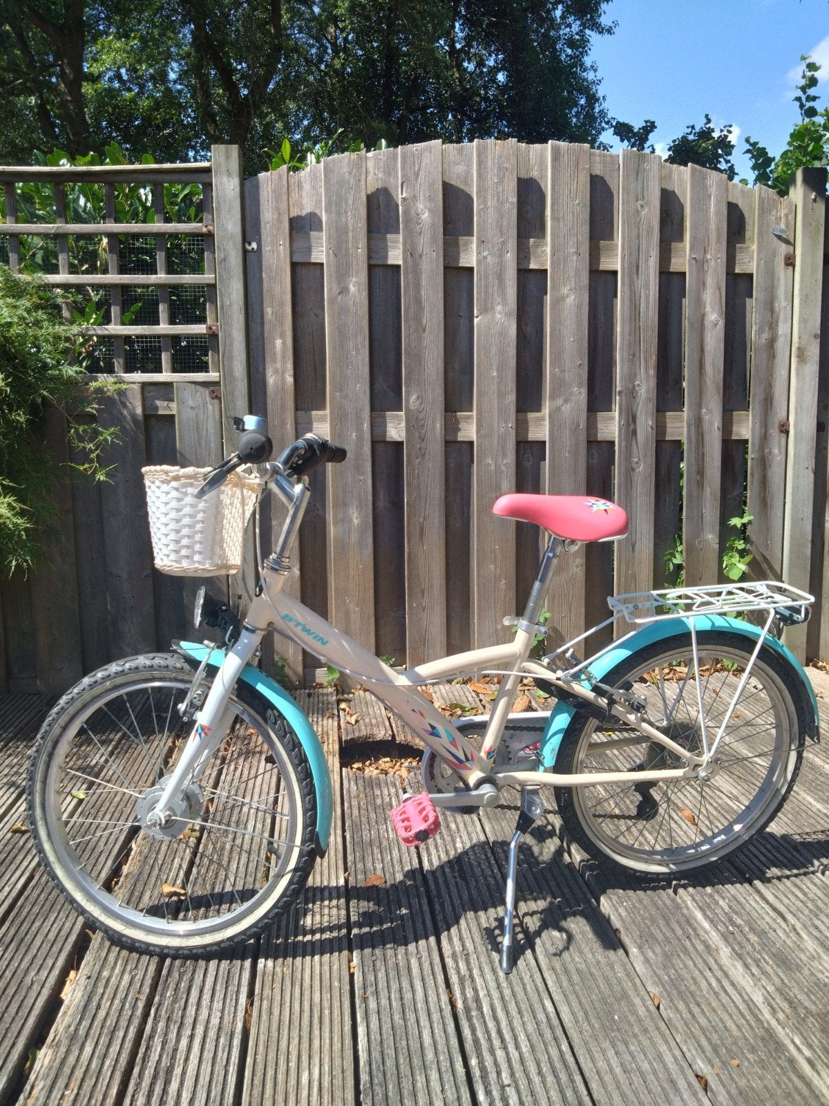 B'Twin Mistigirl 520 meisjesfiets 20 inch met mandje, Ophalen, 20 inch of meer, Velgrem, Decathlon B'Twin
