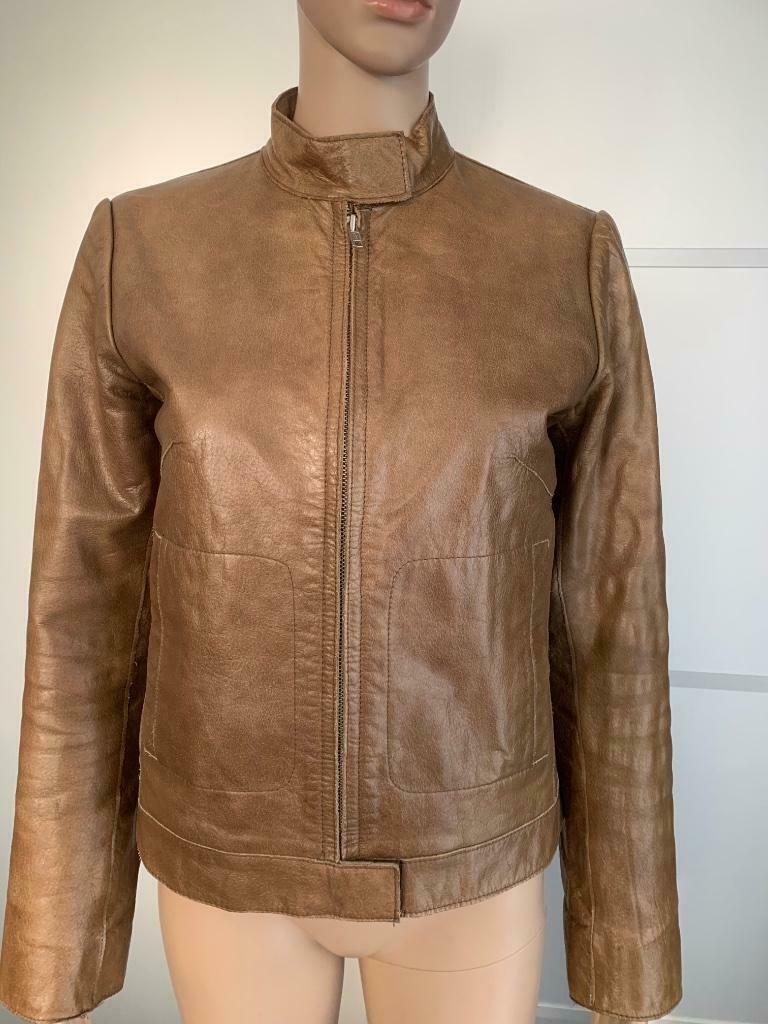 D1201 Vero Moda: maat S=36 echt-leren jasje jas jack bruin, Bruin, Vero Moda, Ophalen of Verzenden, Zo goed als nieuw