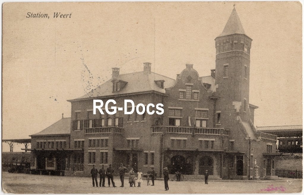 Ansichtkaart - Briefkaart Trein Station Weert 1916, Verzamelen, Ophalen of Verzenden, Voor 1920, Gelopen, Limburg