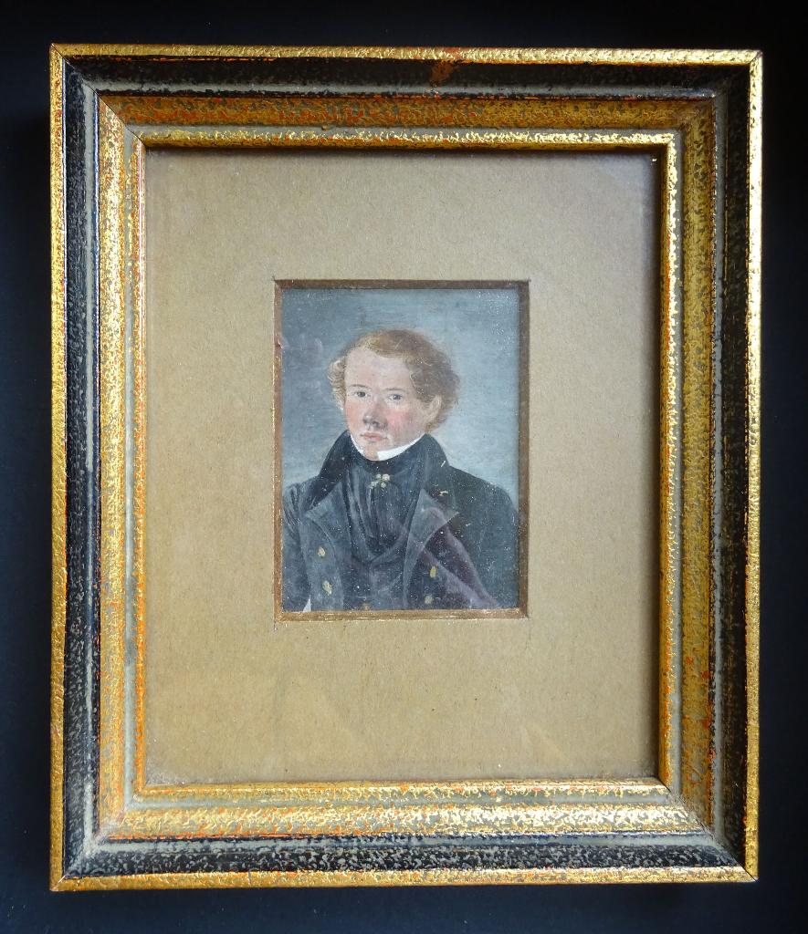 Biedermeier portret van jonge man begin 19e eeuw, Antiek en Kunst, Ophalen