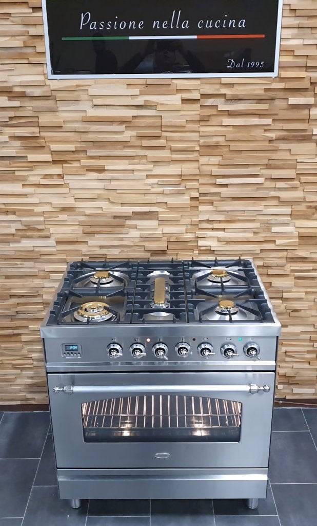 Luxe Boretti Fornuis 80cm rvs klassiek 1 oven 5 pits, Witgoed en Apparatuur, Niet ingevuld, 60 cm of meer, Niet ingevuld, Ophalen of Verzenden
