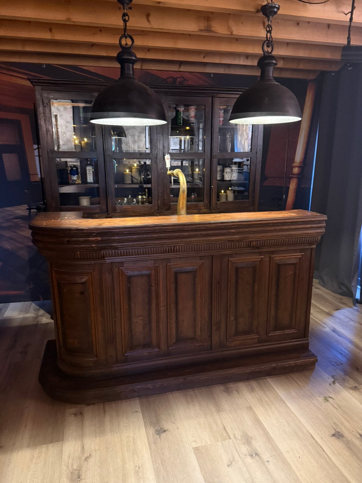Prachtige antieke bar set toog luifelbar man cave cafe kroeg, Ophalen of Verzenden, Zo goed als nieuw