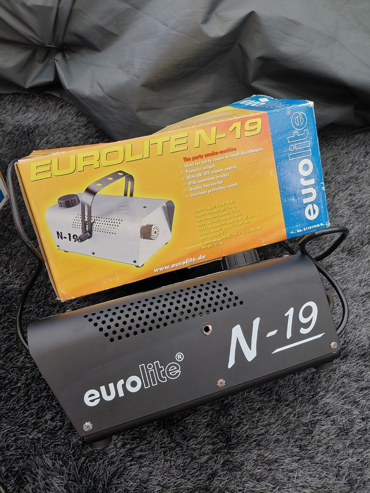 Professionele Eurolite N-19 Rookmachine + 10L Rookvloeistof, Ophalen, Gebruikt, Feestartikel, Halloween of Griezel