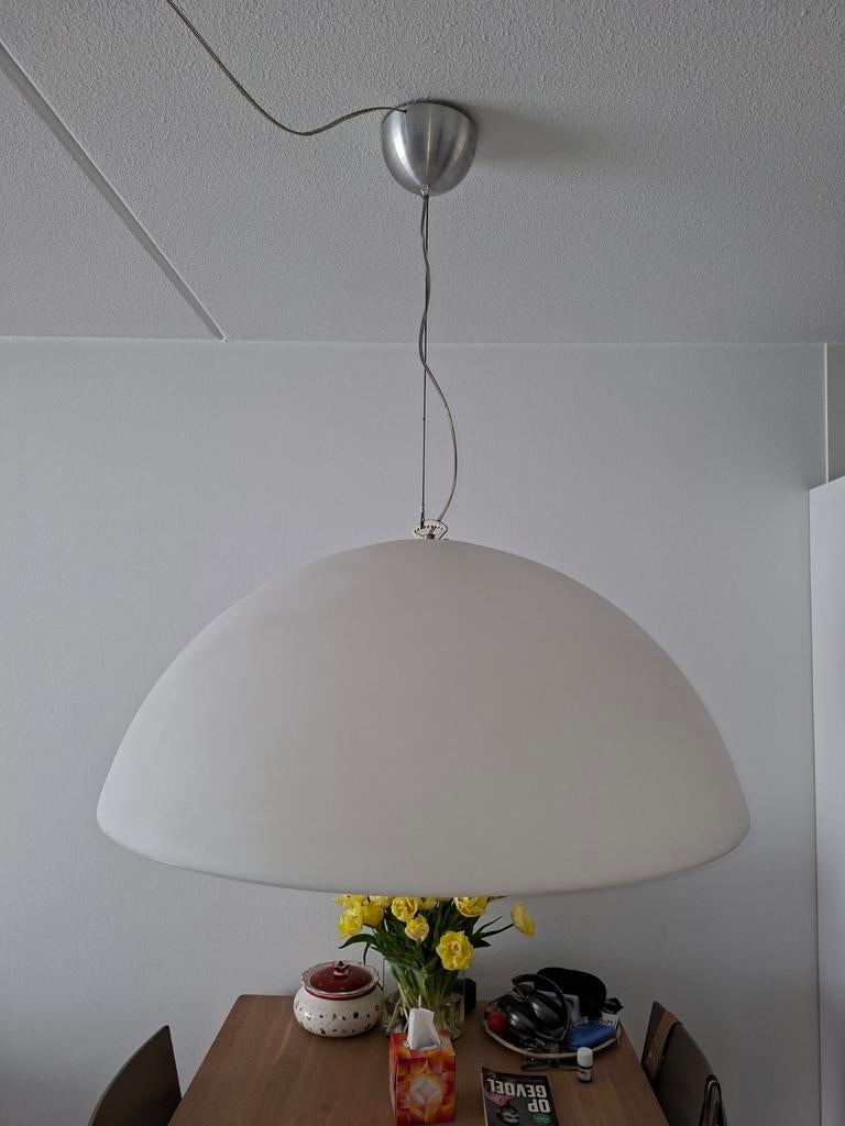 Grote Hanglamp Basic Dome 90 cm, wit - Duurzaam Polyethyleen, Ophalen, Gebruikt, Kunststof, Minder dan 50 cm