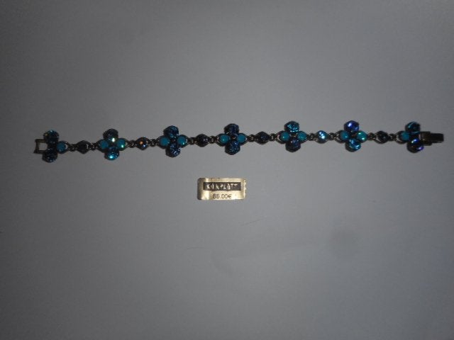 Elegante blauwe armband met kristallen van Konplott, Overige materialen, Blauw, Met kristal, Nieuw