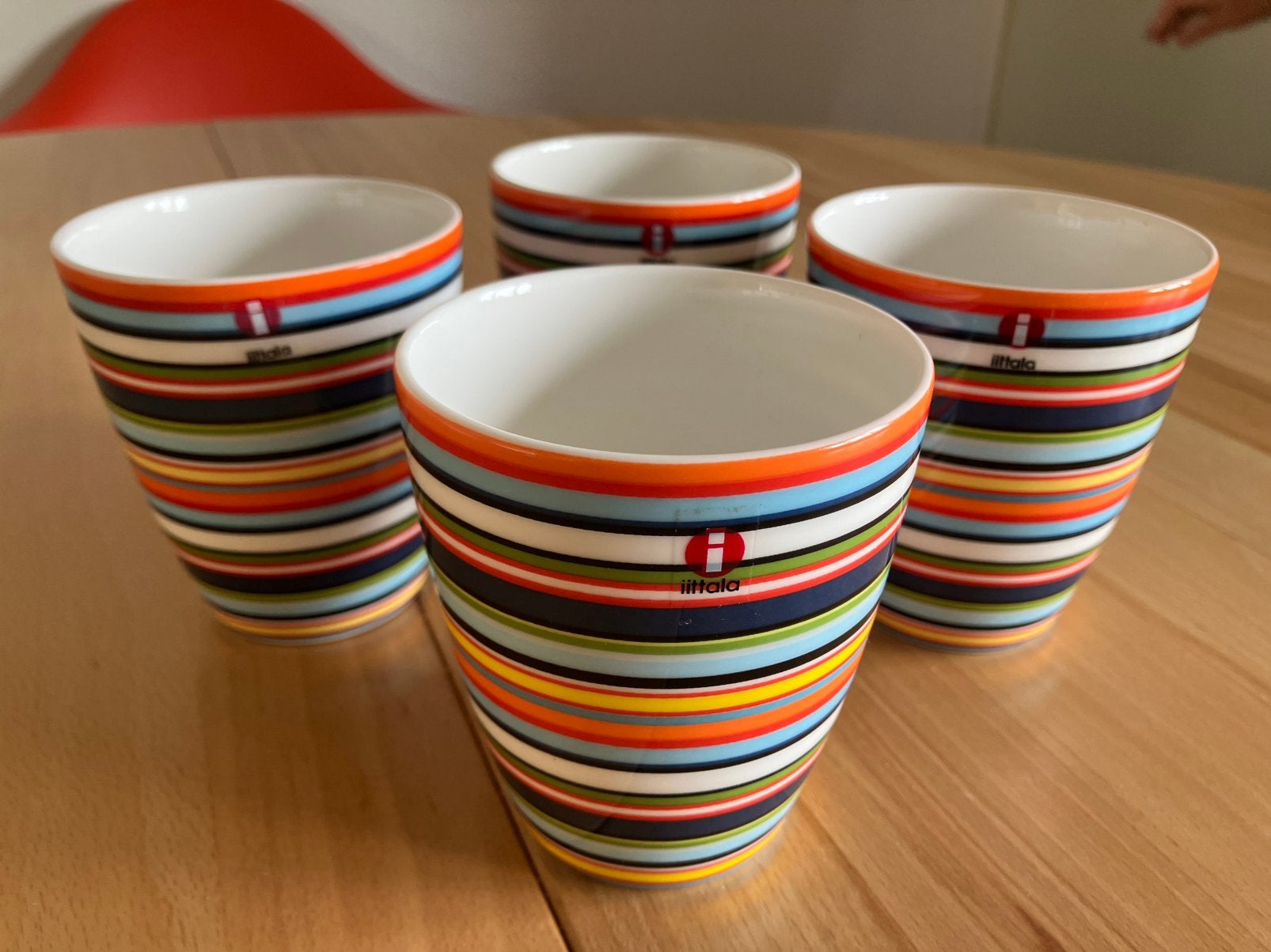 Iittala Origo oranje bekers, Ophalen of Verzenden, Zo goed als nieuw, Overige stijlen, Kop(pen) en/of Schotel(s)