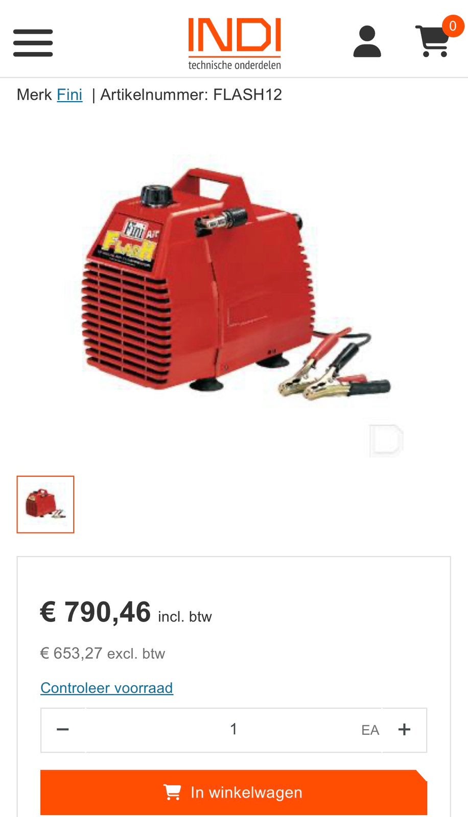 Fini Flash Air Compressor 12-24V DC Nieuw, Doe-het-zelf en Verbouw, Compressors, Nieuw, Ophalen of Verzenden, Minder dan 200 liter/min