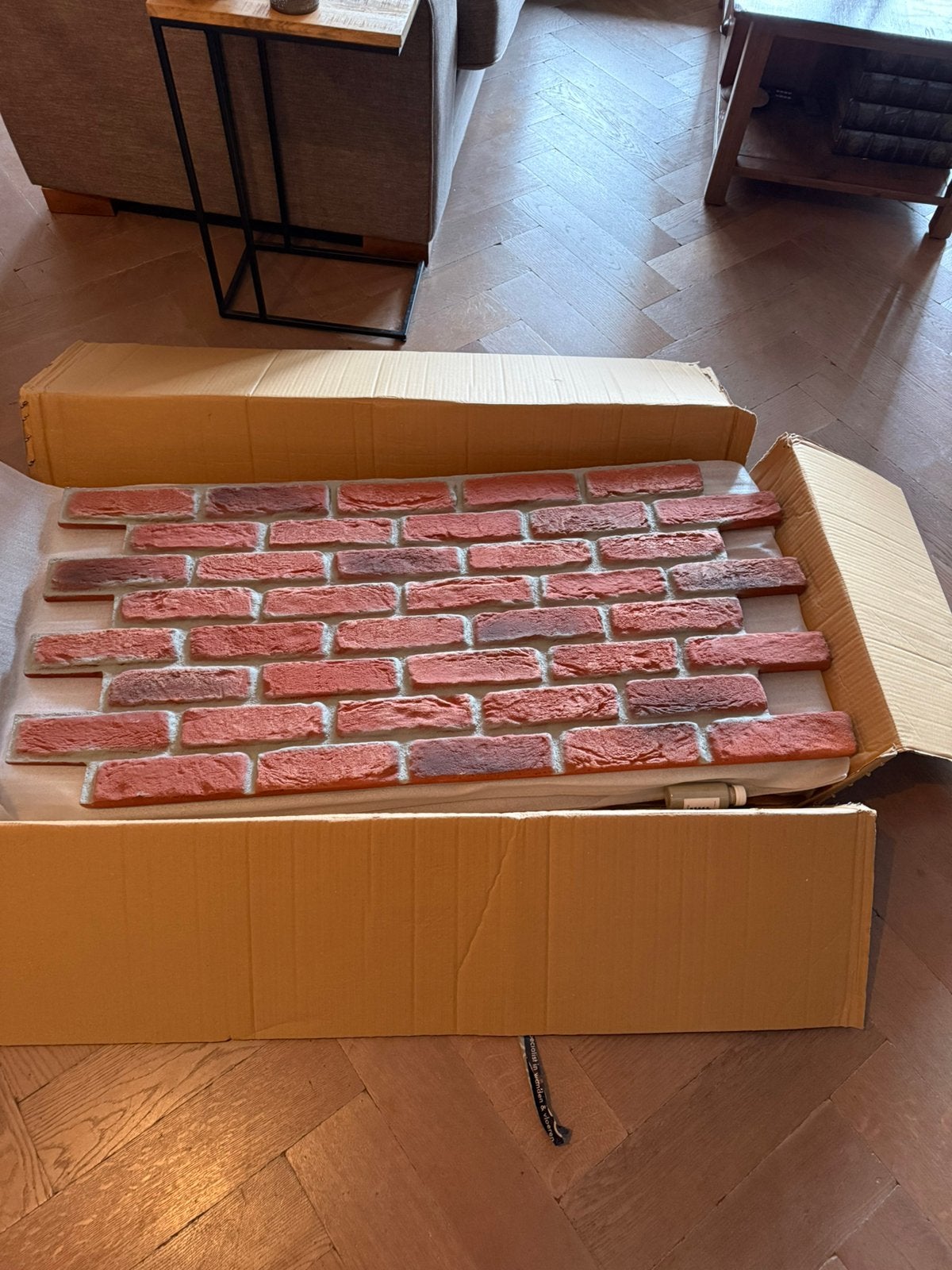 4 x Isodeco Baksteenstrip 3D Wandpaneel Barok Raja Rood, Ophalen of Verzenden, Nieuw