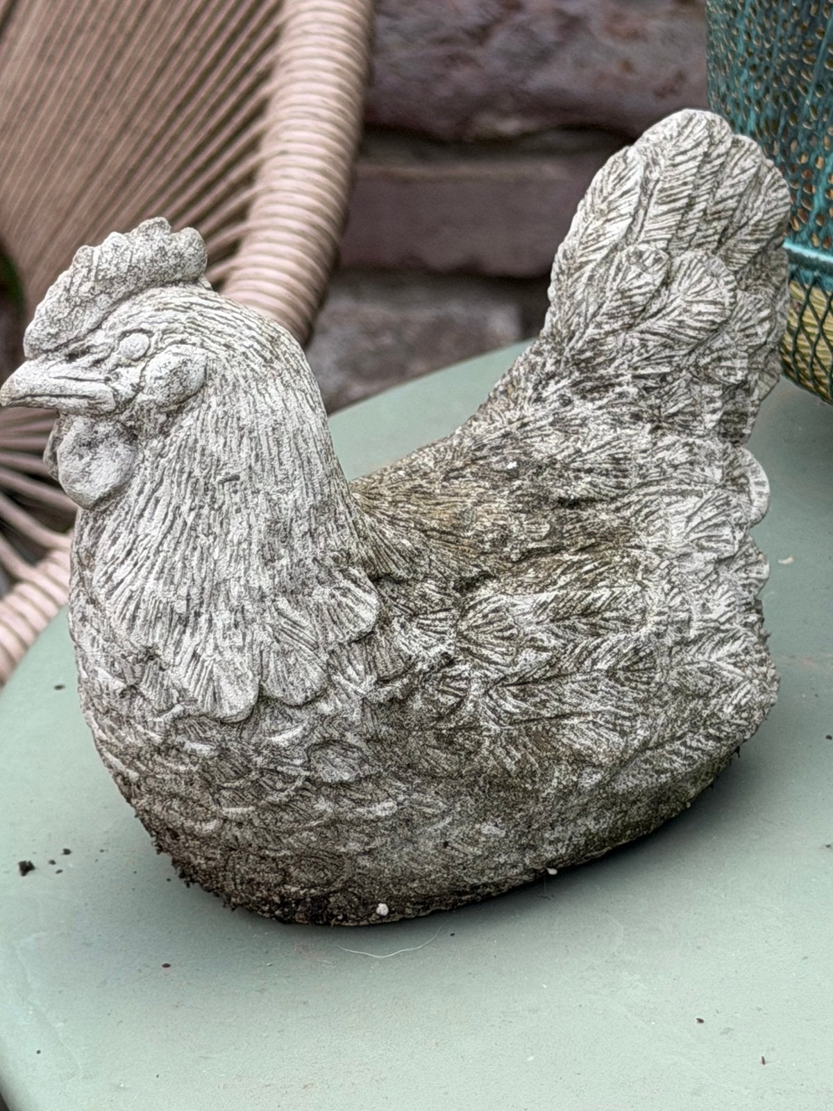 Kip beton tuin brocante, Ophalen of Verzenden, Gebruikt, Beton, Dierenbeeld