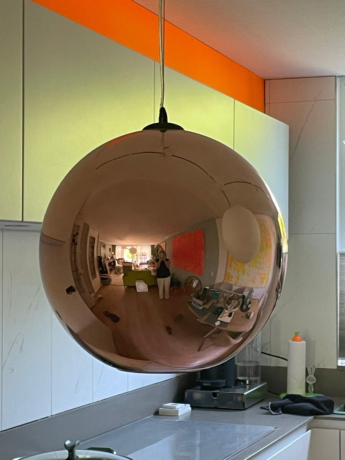 2x Tom Dixon-geïnspireerde hanglampen, Ø 40 cm, Ophalen, Gebruikt, Metaal, Minder dan 50 cm