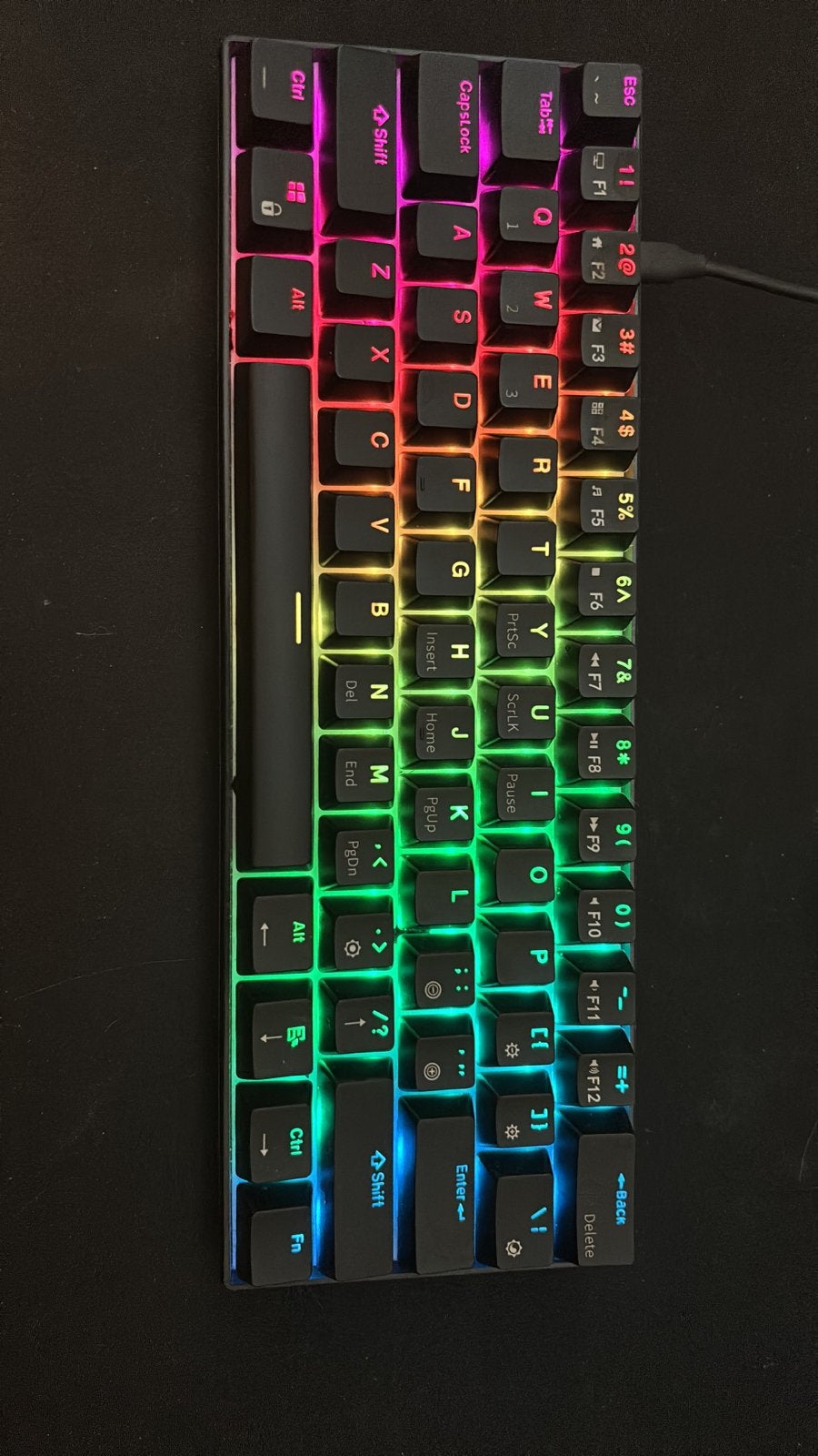 Royal Kludge RK61 Mechanisch Toetsenbord - RGB, Qwerty, Computers en Software, Gaming toetsenbord, Ophalen of Verzenden, Zo goed als nieuw