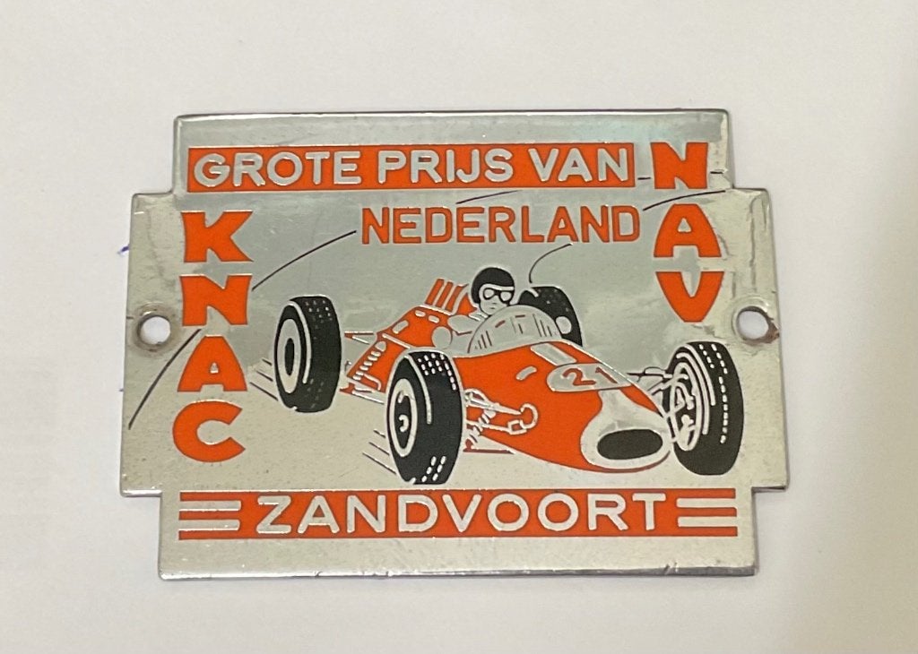 KNAC metalen autoplakette Grote Prijs Zandvoort 50/60, Ophalen, Gebruikt, Formule 1