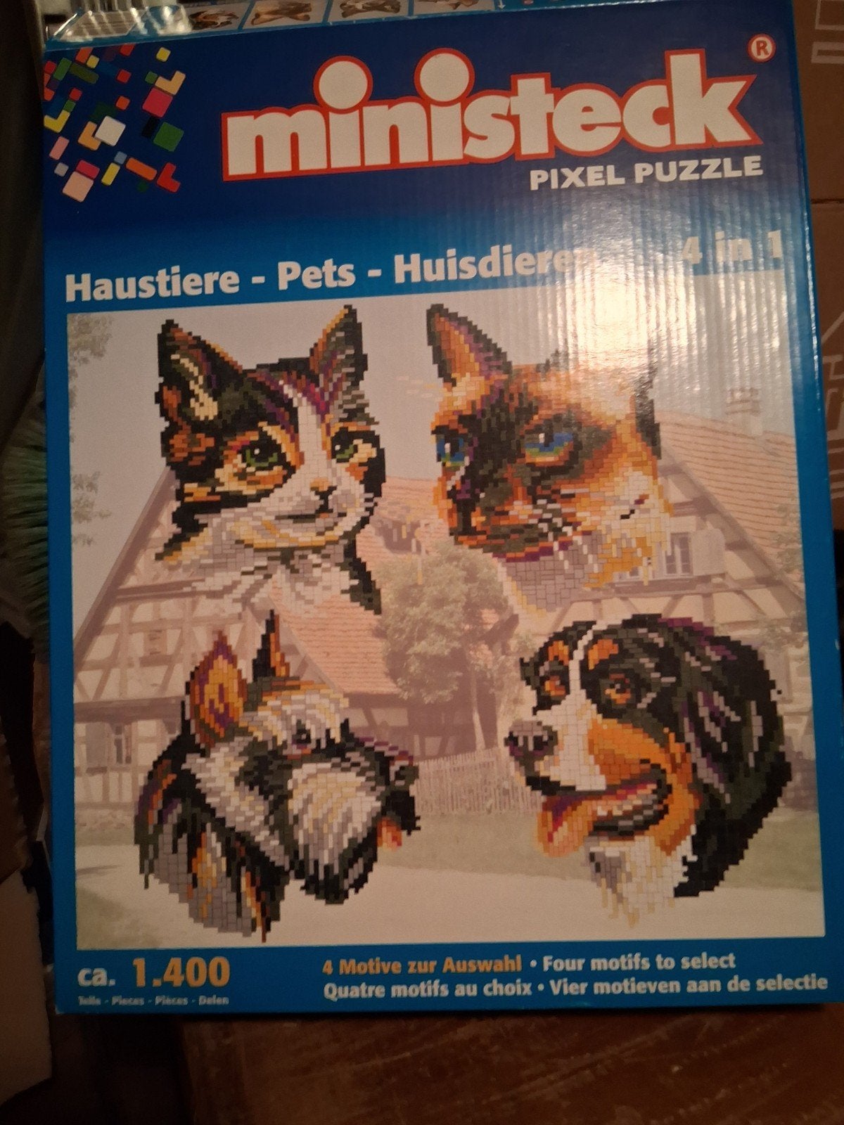 Ministeck Pixel Puzzle Huisdieren 4-in-1, Hobby en Vrije tijd, Ministeck, Ophalen of Verzenden, Nieuw, Box-set