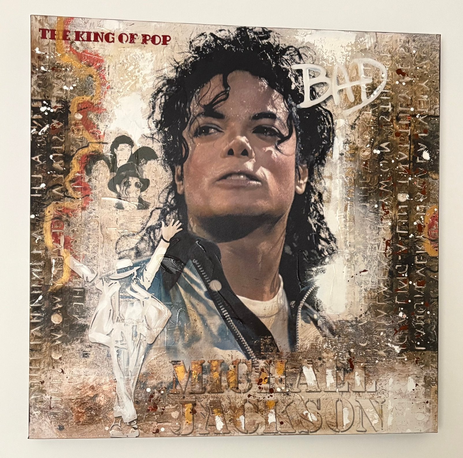 Schilderij Michael Jackson, Antiek en Kunst, Ophalen, Acrylverf, Handgeschilderd, Portret