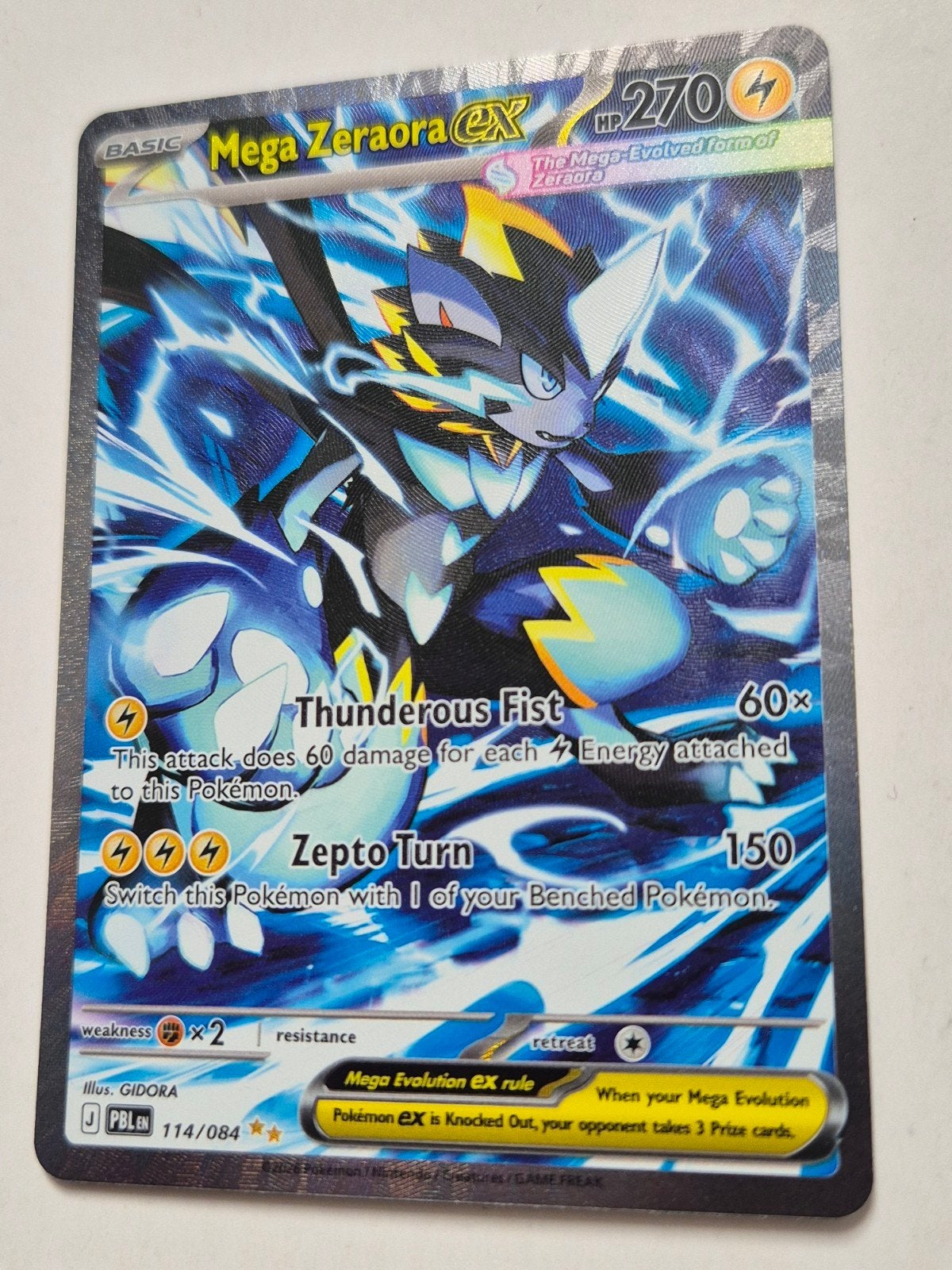 Mega Zeraora Ex - 114/084 - Pitch Black (PBL 114) NM, Ophalen of Verzenden, Nieuw, Losse kaart