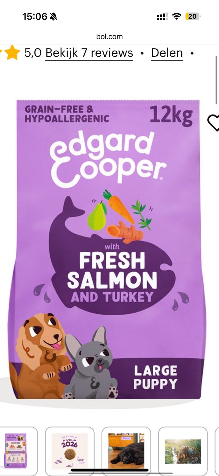 Edgard & cooper puppy zalm en kalkoen 9kg, Dieren en Toebehoren, Dierenvoeding, Ophalen of Verzenden, Hond