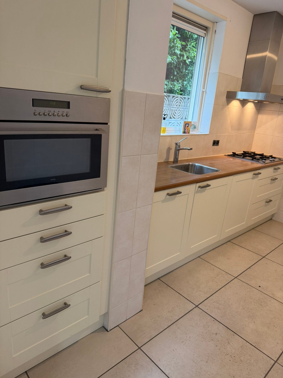 Steinhuis keuken recht Gedemonteerd, Huis en Inrichting, Ophalen, Wit, Enkelwandige keuken, Zo goed als nieuw