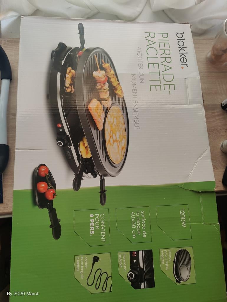 Blokker Pierrade Raclette Grill - 8 Personen, Ophalen of Verzenden, Zo goed als nieuw, 8 personen of meer