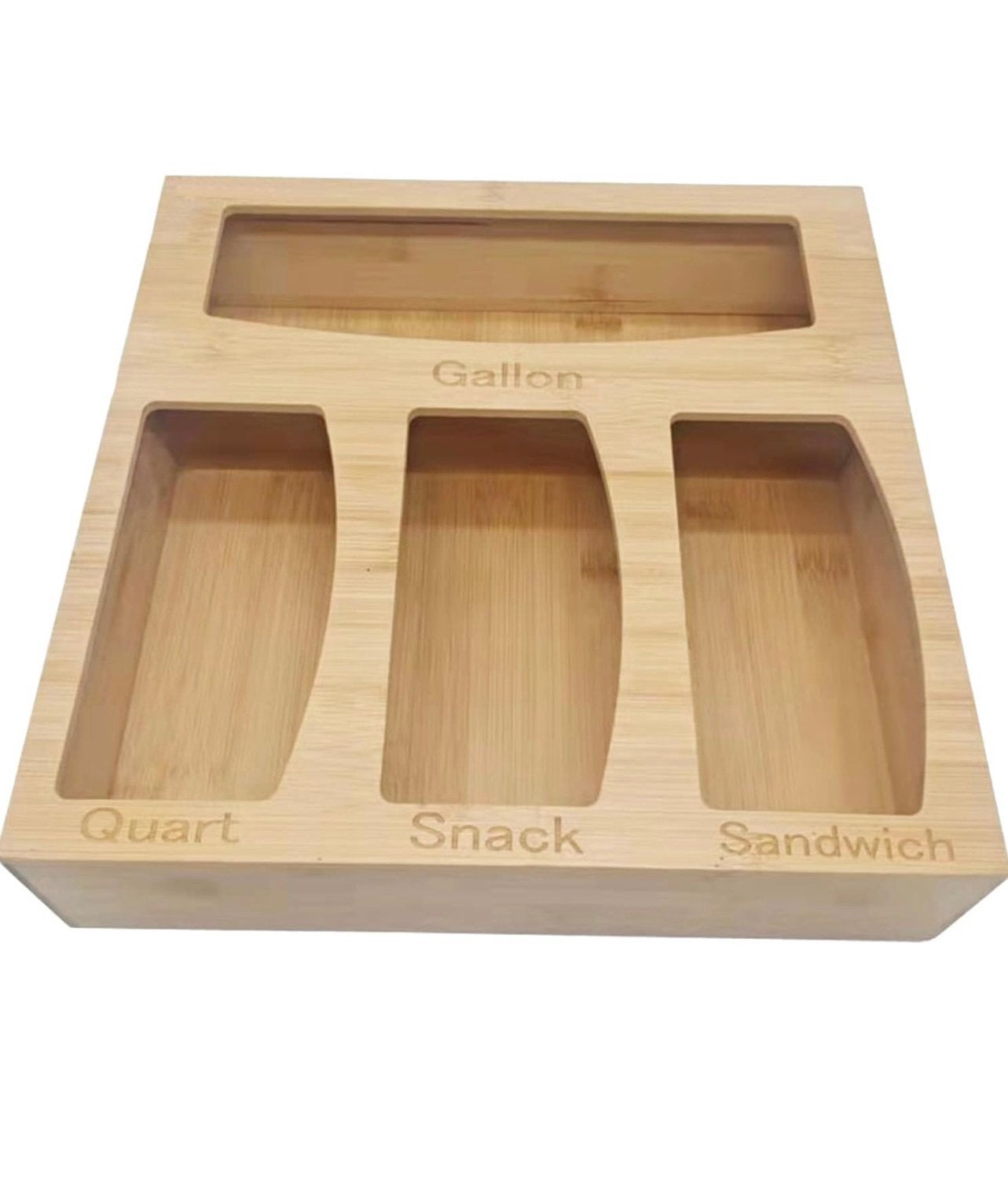 Bamboe ziplock zak hersluitbare zakjes organizer keukenlade, Ophalen of Verzenden, Zo goed als nieuw, Hout