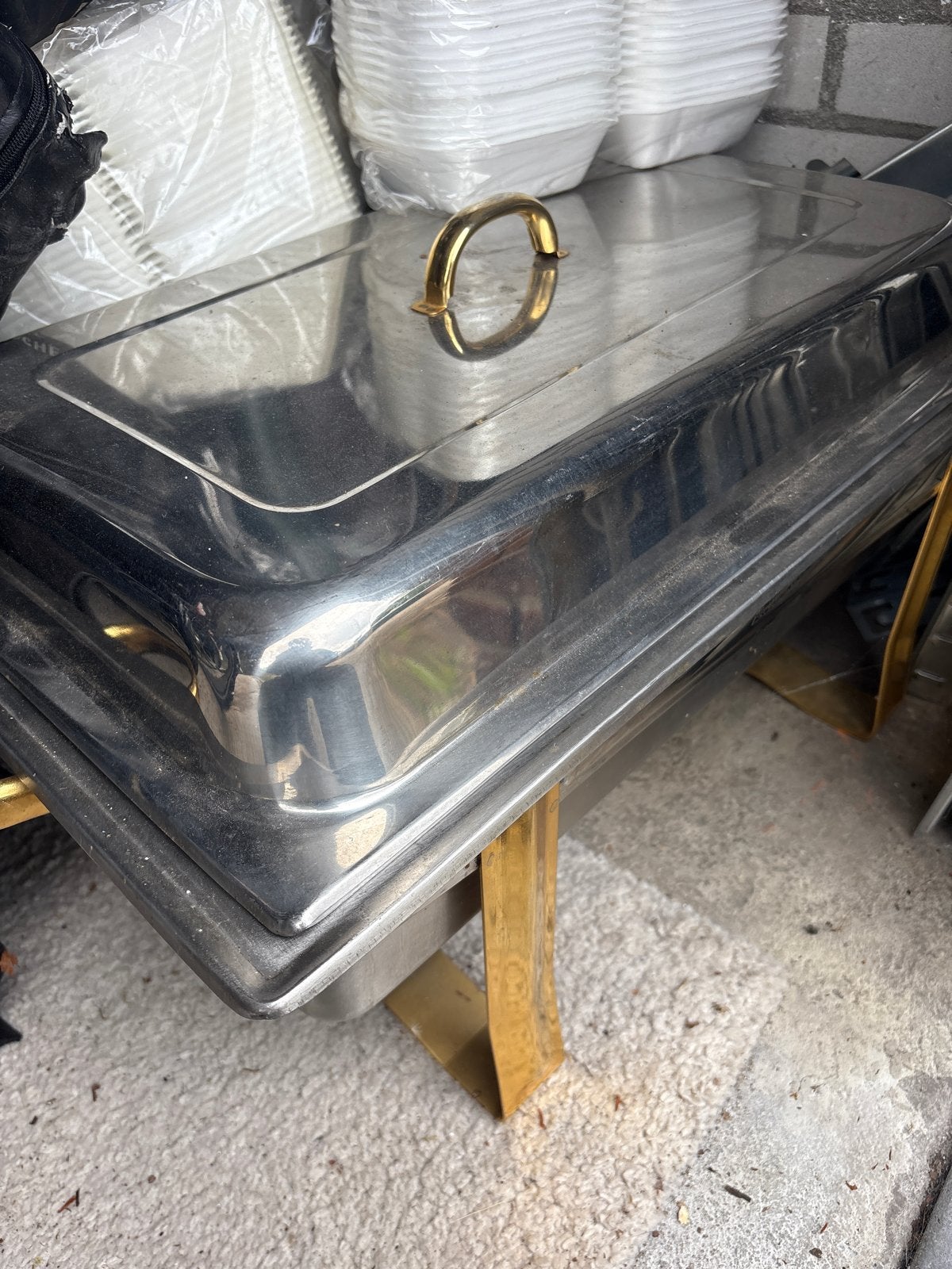Chafing dish / Warmhoudbak RVS, Huis en Inrichting, Ophalen of Verzenden, Gebruikt