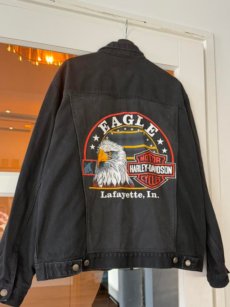 Harley davidson look a like spijkerjas, Kleding | Heren, Ophalen of Verzenden, Gedragen, Overige maten, Zwart
