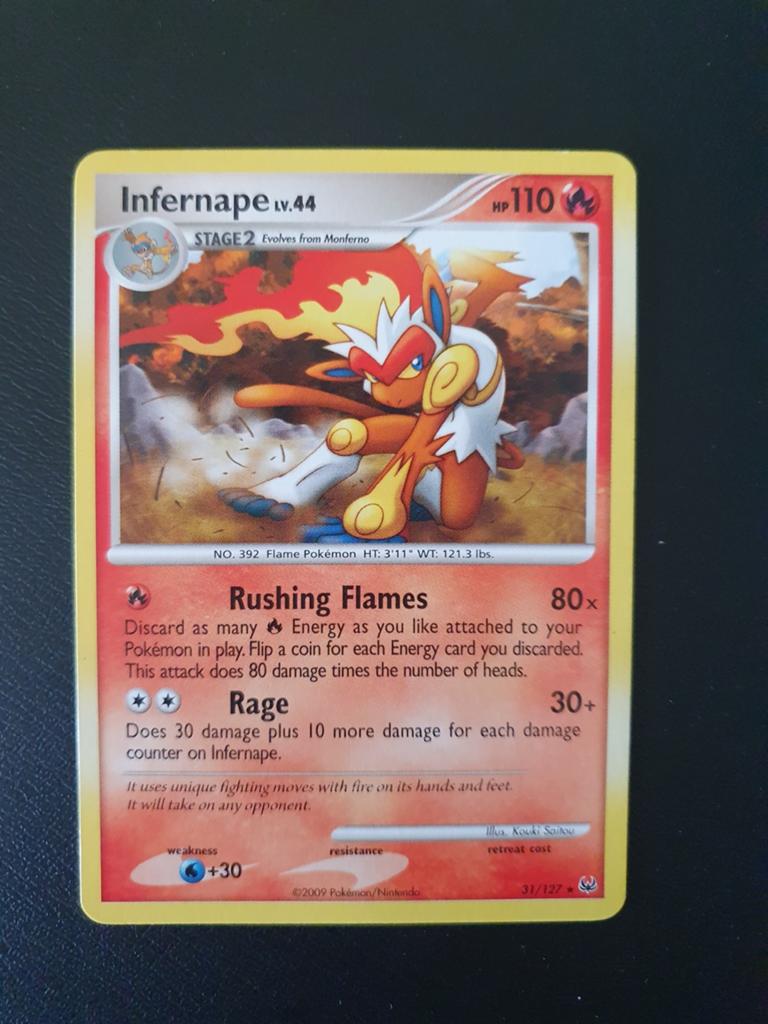 Infernape 31/127 pokemon kaart, Ophalen of Verzenden, Zo goed als nieuw