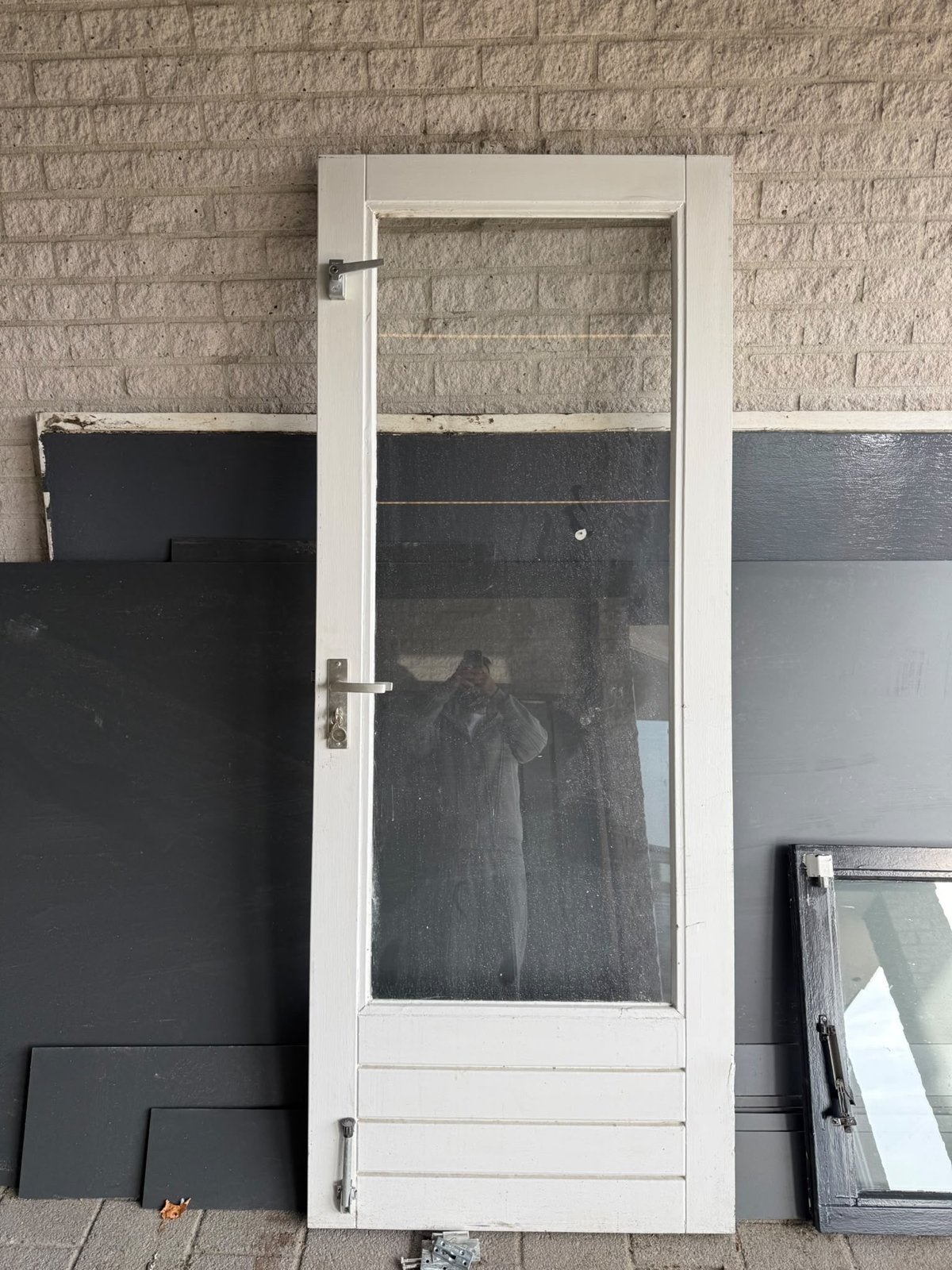 Linksdraaiende garagedeur/schuurdeur/tuindeur 83x211, Ophalen, Gebruikt, 80 tot 100 cm, Buitendeur