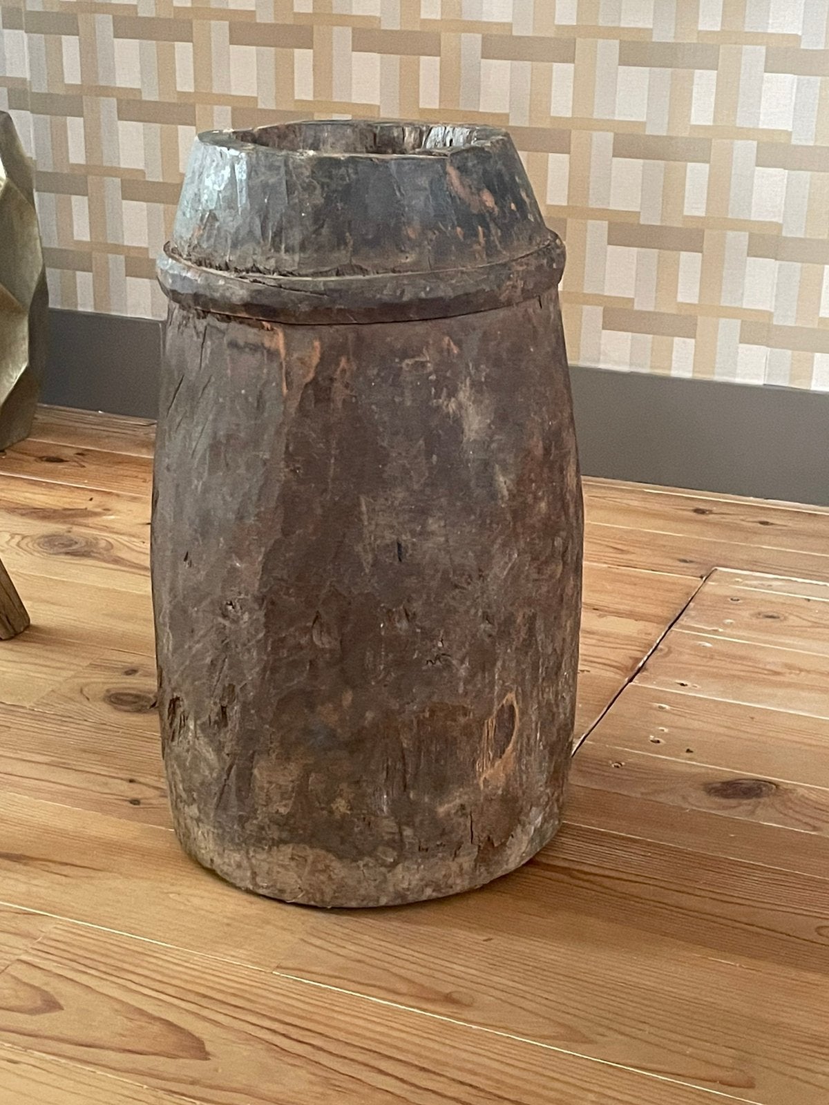 Houten vaas/pot, Ophalen of Verzenden, Zo goed als nieuw