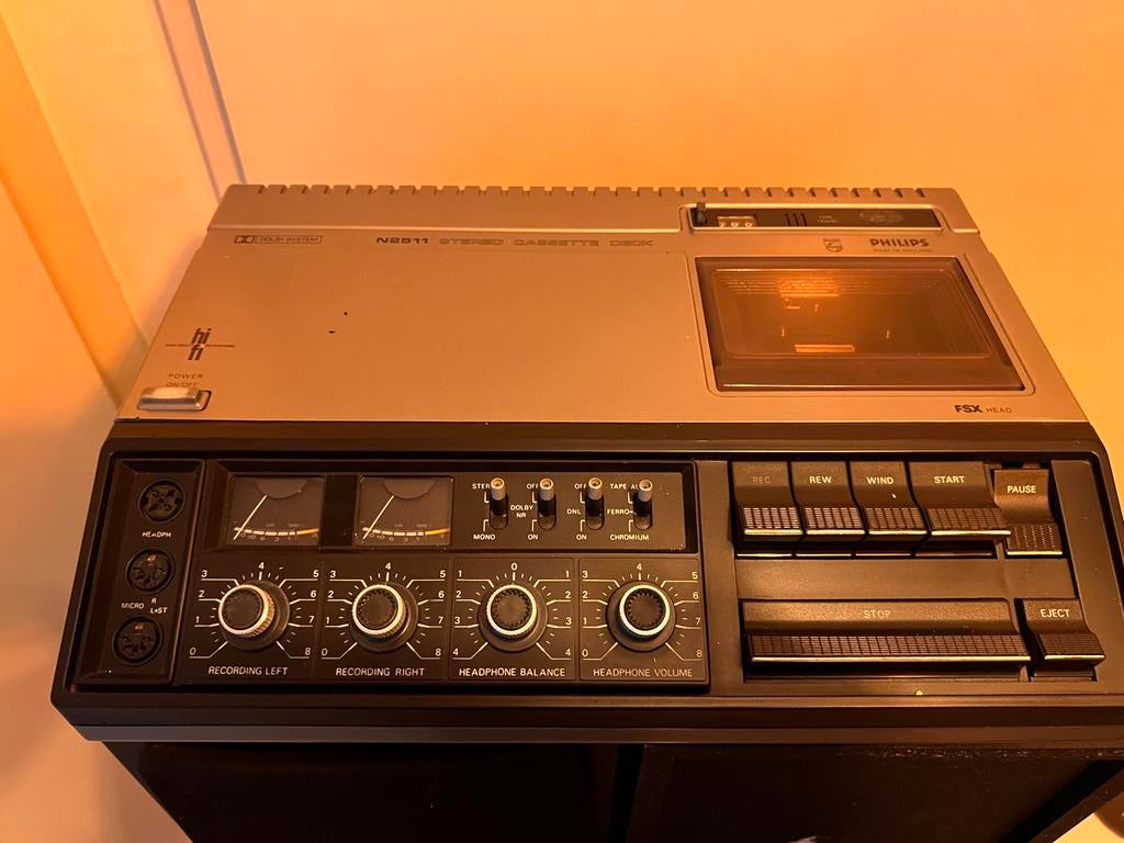 Vintage Philips N2511 Jaren '70 - Onderhoud Nodig, Ophalen of Verzenden, Enkel, Philips, Tape counter