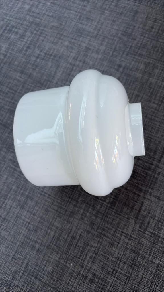LAMPEKAPJE WIT GLAS DICHTE ONDERKANT, Wit, Rond, Ophalen of Verzenden, Zo goed als nieuw