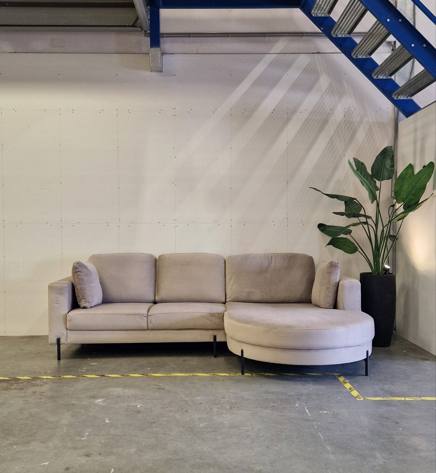 Top Staat Design Hoekbank Beige Fluweel 280x180 cm, 250 tot 300 cm, Hoekbank, Hoekbank, Ophalen of Verzenden