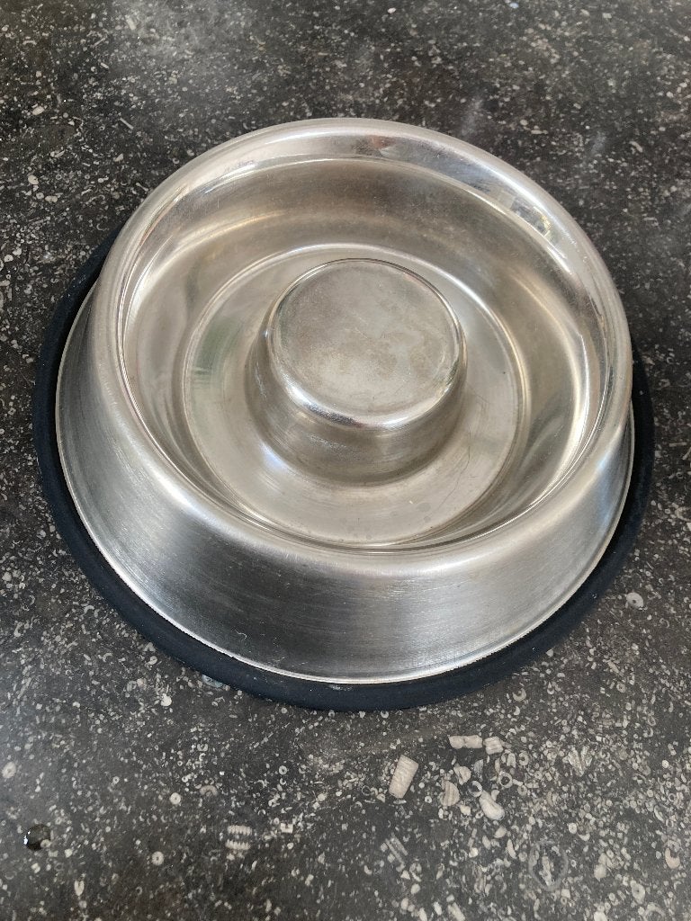 RVS anti schrok XL voerbak hond, Ophalen of Verzenden, Anti-schrok, Gebruikt