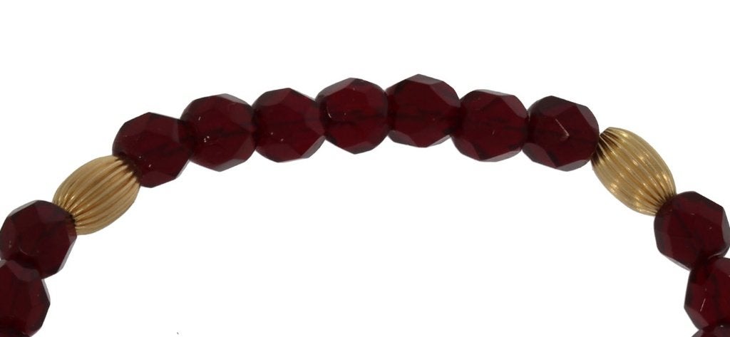 Granaat antieke armband 14k slot goud en bollen dames kind, Ophalen of Verzenden, Goud, Armband, Met edelsteen