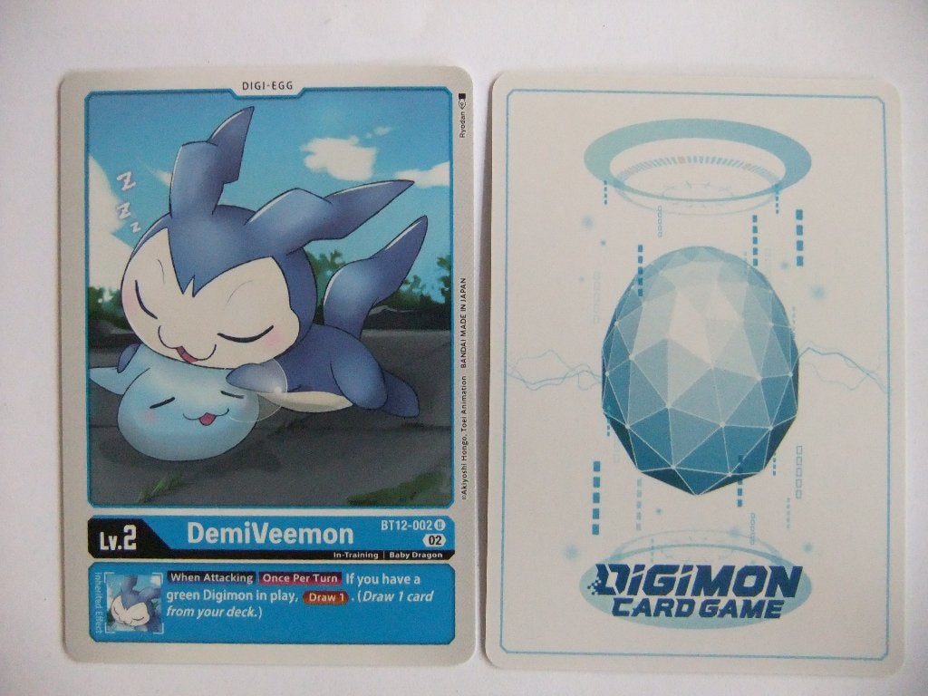 Digimon Card Game: DemiVeemon BT12-002 (Digi-Egg), Verzenden, Zo goed als nieuw, Losse kaart