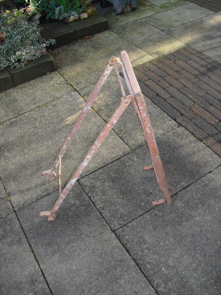 TE KOOP VIER SCHILDERS LADDER BANKJES, Doe-het-zelf en Verbouw, Ladders en Trappen, Ophalen, Gebruikt, 4 meter of meer