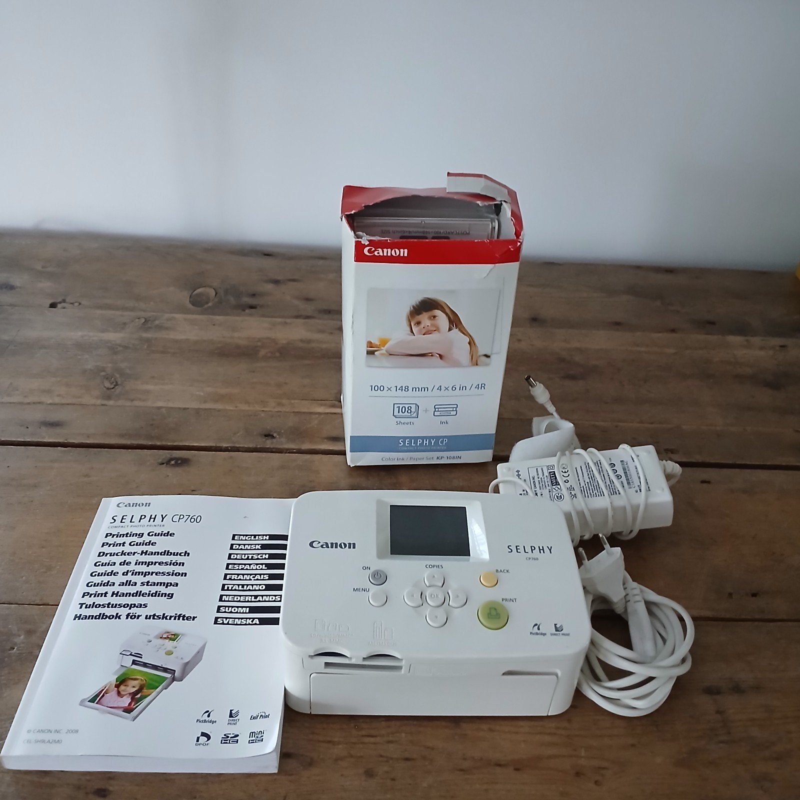 Canon Selphy CP760 Fotoprinter met accessoires, Ophalen, Gebruikt, Fotoprinter, PictBridge