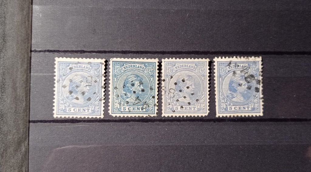 7 verschillende puntstempels, Postzegels en Munten, Verzenden, T/m 1940, Gestempeld