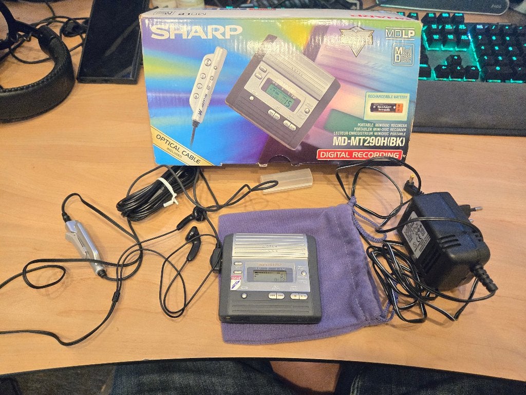 Minidisc Sharp MD-MT290H(BK) portable speler, Ophalen of Verzenden, Minidisc-speler