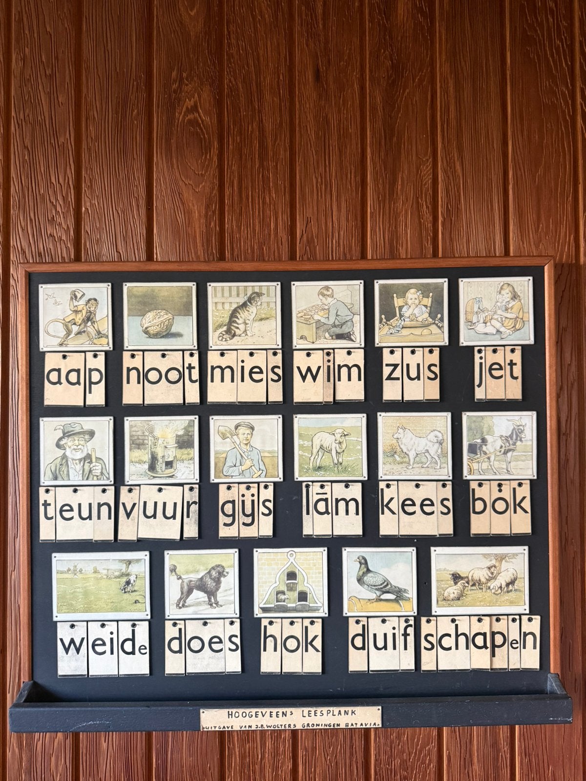 Aap noot mies bord, Antiek en Kunst, Antiek | Schoolplaten, Ophalen of Verzenden, Overige thema's