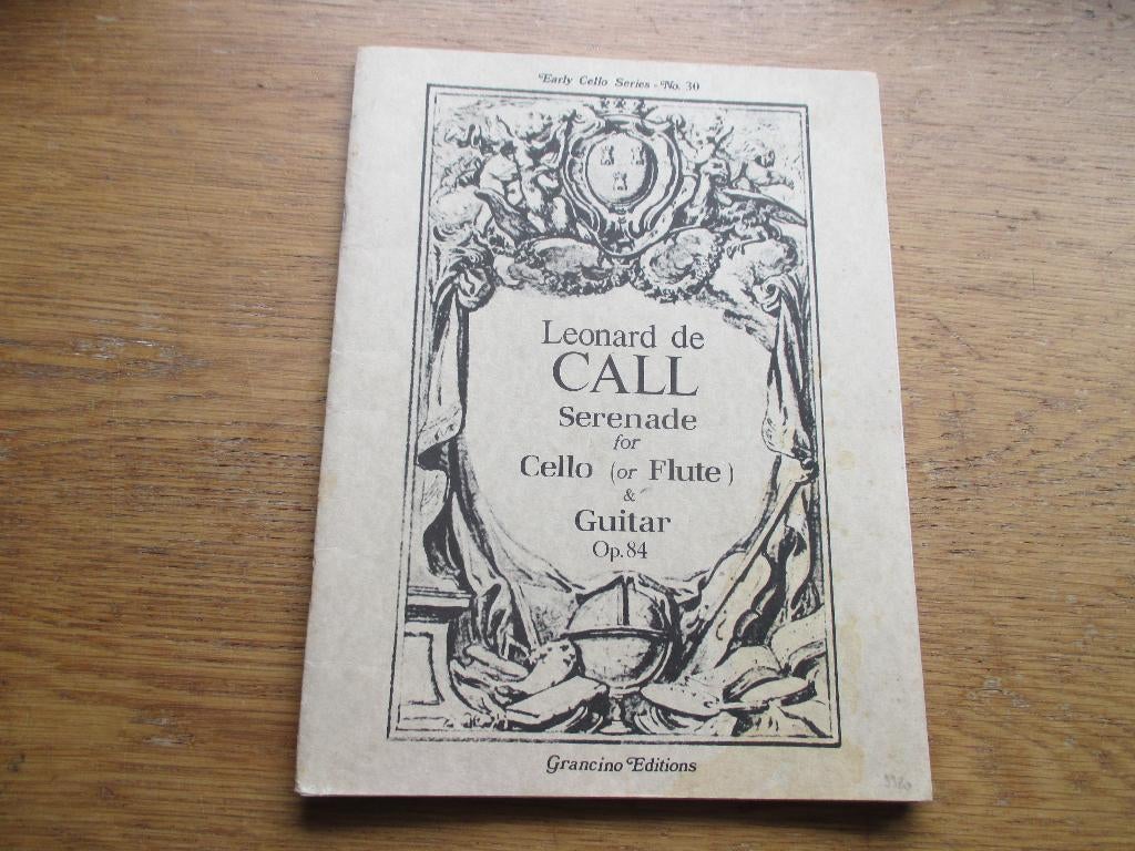 LEONARD DE CALL- SERENADE - VOOR CELLO(DWARSFLUIT) EN GITAAR, Gebruikt, Dwarsfluit of Piccolo, Klassiek, Ophalen of Verzenden