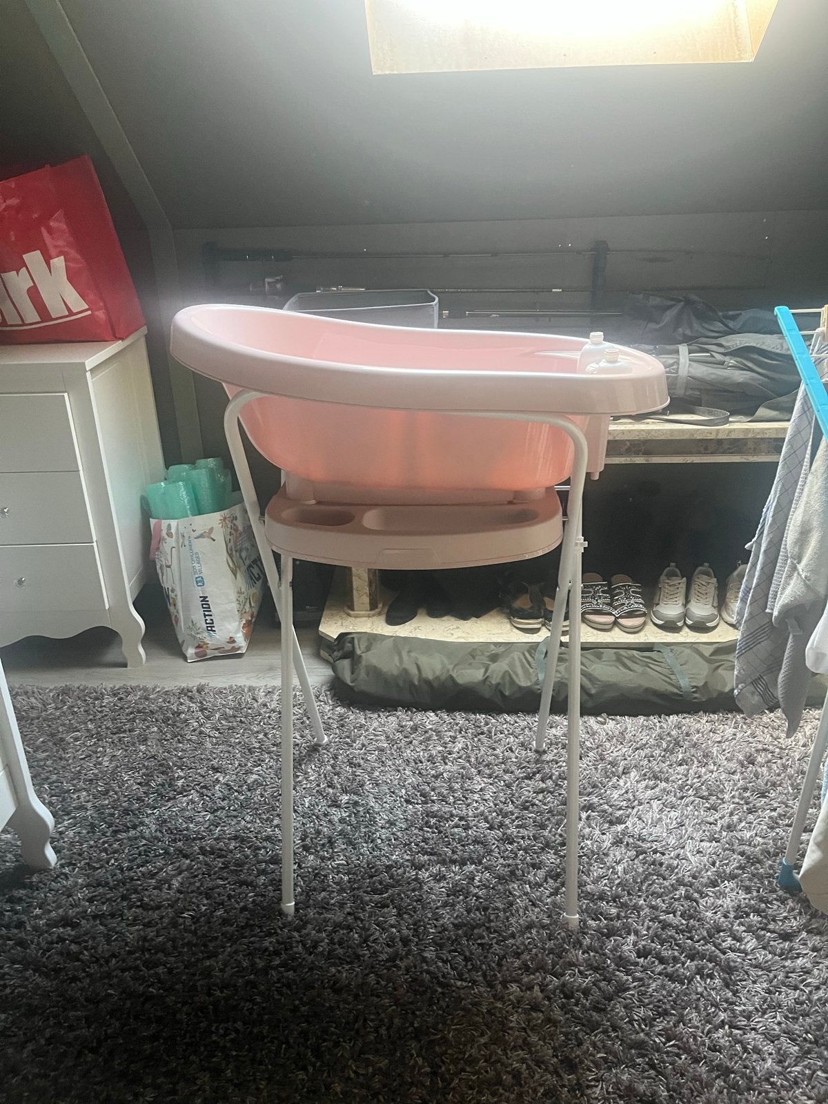 Babybadje met standaard - roze, Ophalen, Gebruikt, Badje, Overige merken