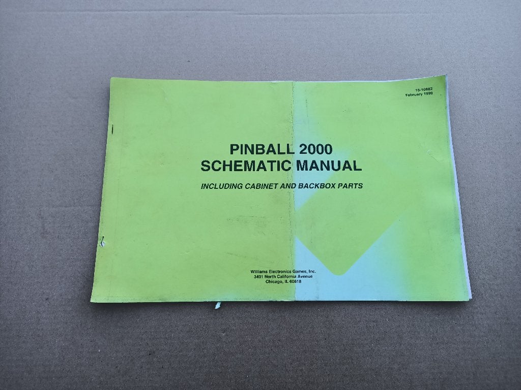Schematic Manual (Williams) Flipperkast 1999, Gebruikt, Verzenden, Elektronisch, Williams