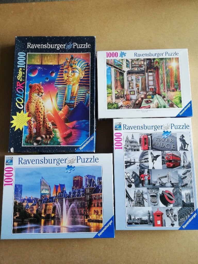Heel veel puzzels van 1000 stukjes, Ophalen of Verzenden, 500 t/m 1500 stukjes, Gebruikt, Legpuzzel